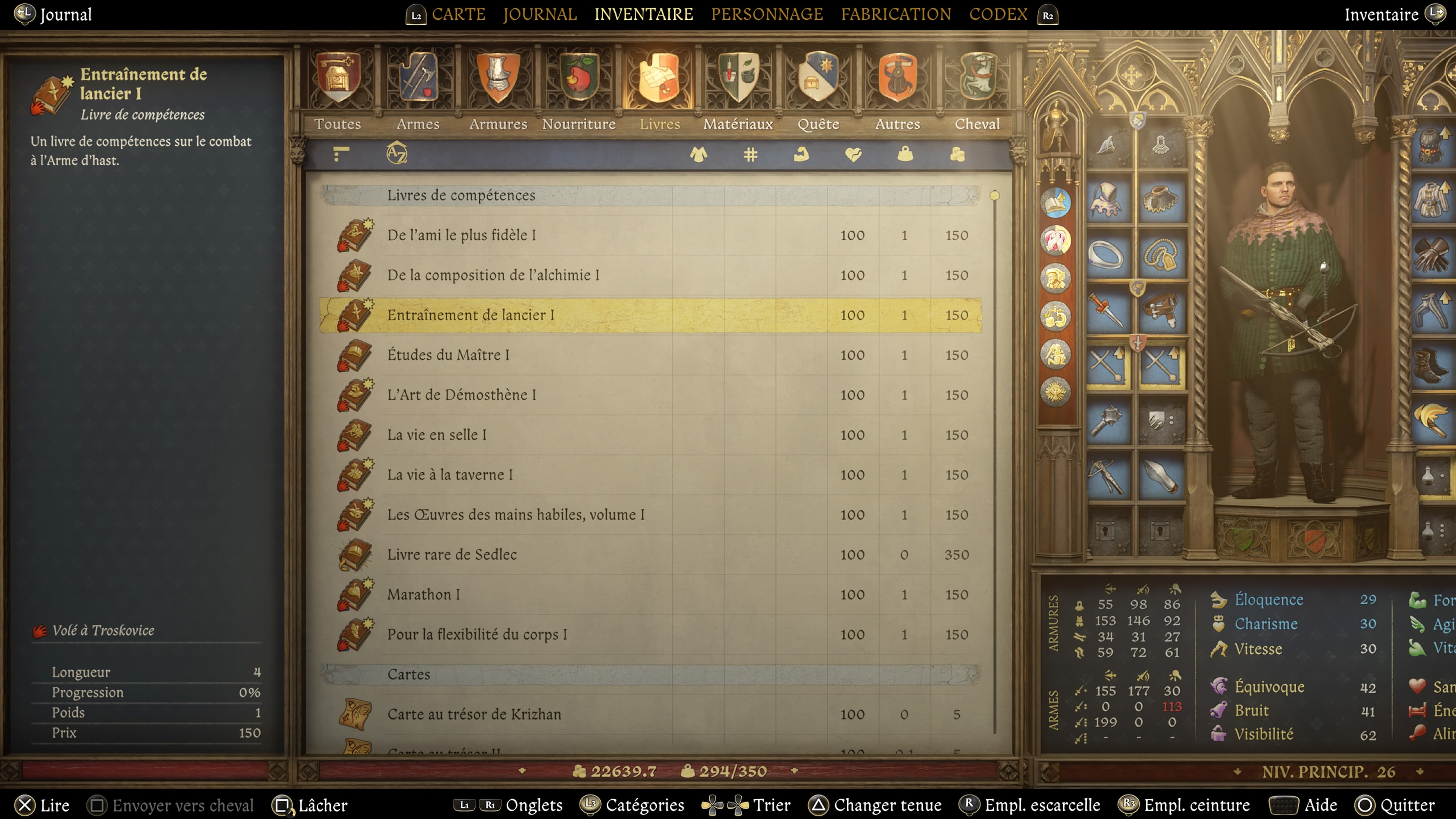 Kingdom come deliverance ii inventaire livre de competence 25 22