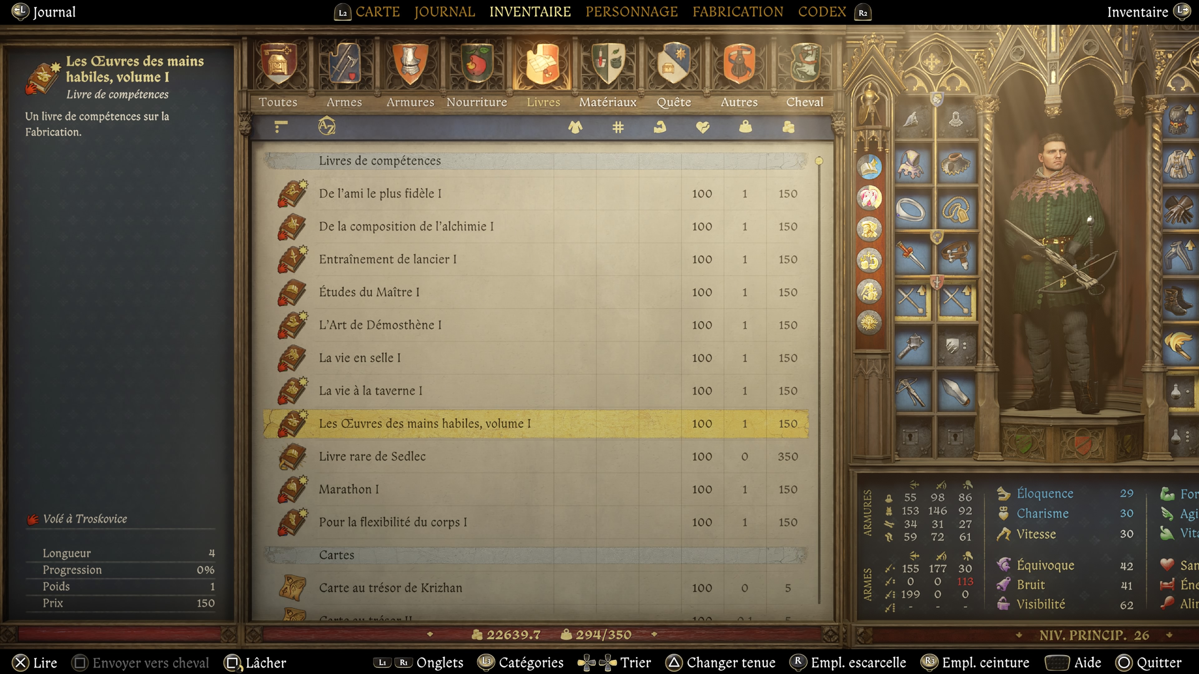 Kingdom come deliverance ii inventaire livre de competence 28 50
