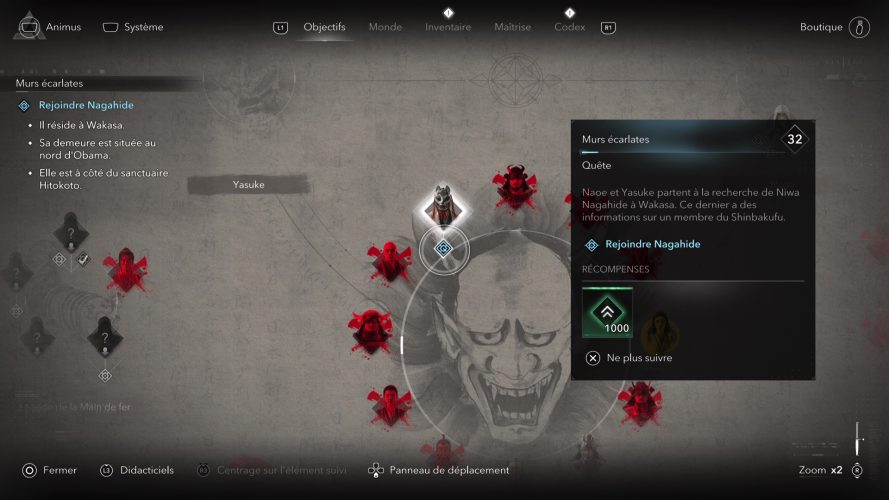 assassin's creed shadows murs écarlates
