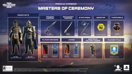 Image d\'illustration pour l\'article : Helldivers II : Une nouvelle salve d’équipements et de skins débarque le 15 mai avec les obligations de guerre premium Maîtres de cérémonie