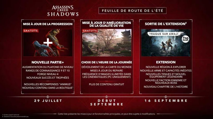Image d\'illustration pour l\'article : Assassin’s Creed Shadows dévoile sa feuille de route pour l’été et la date de son DLC « Traque sur Awaji » calé pour septembre