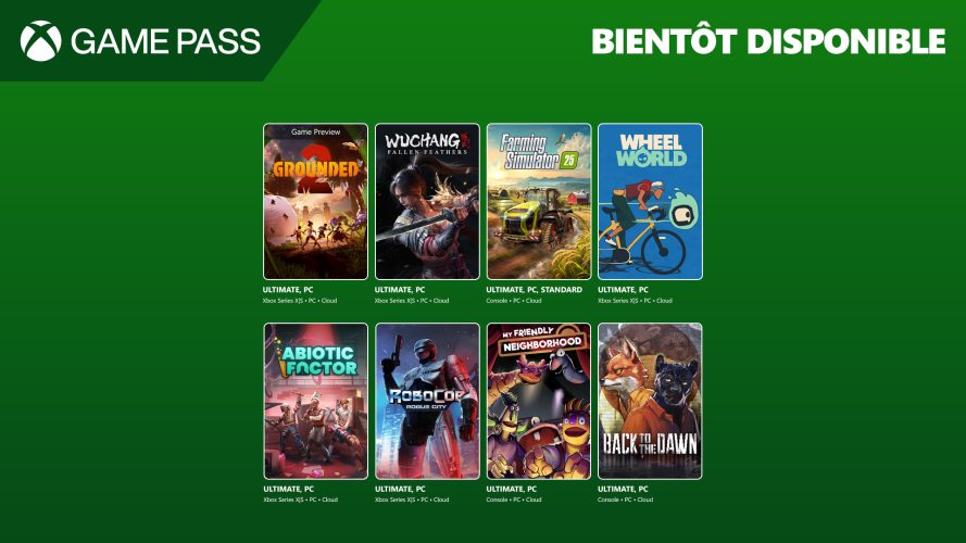 Image d\'illustration pour l\'article : Xbox Game Pass : Grounded 2, Wuchang: Fallen Feathers… Voici les prochains jeux prévus dans l’abonnement