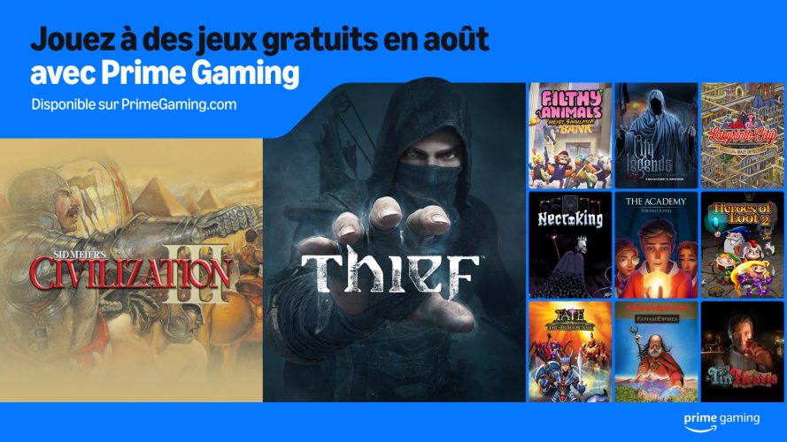 Image d\'illustration pour l\'article : Prime Gaming : Voici les prochains jeux à récupérer en août avec Civilization, Thief et bien d’autres