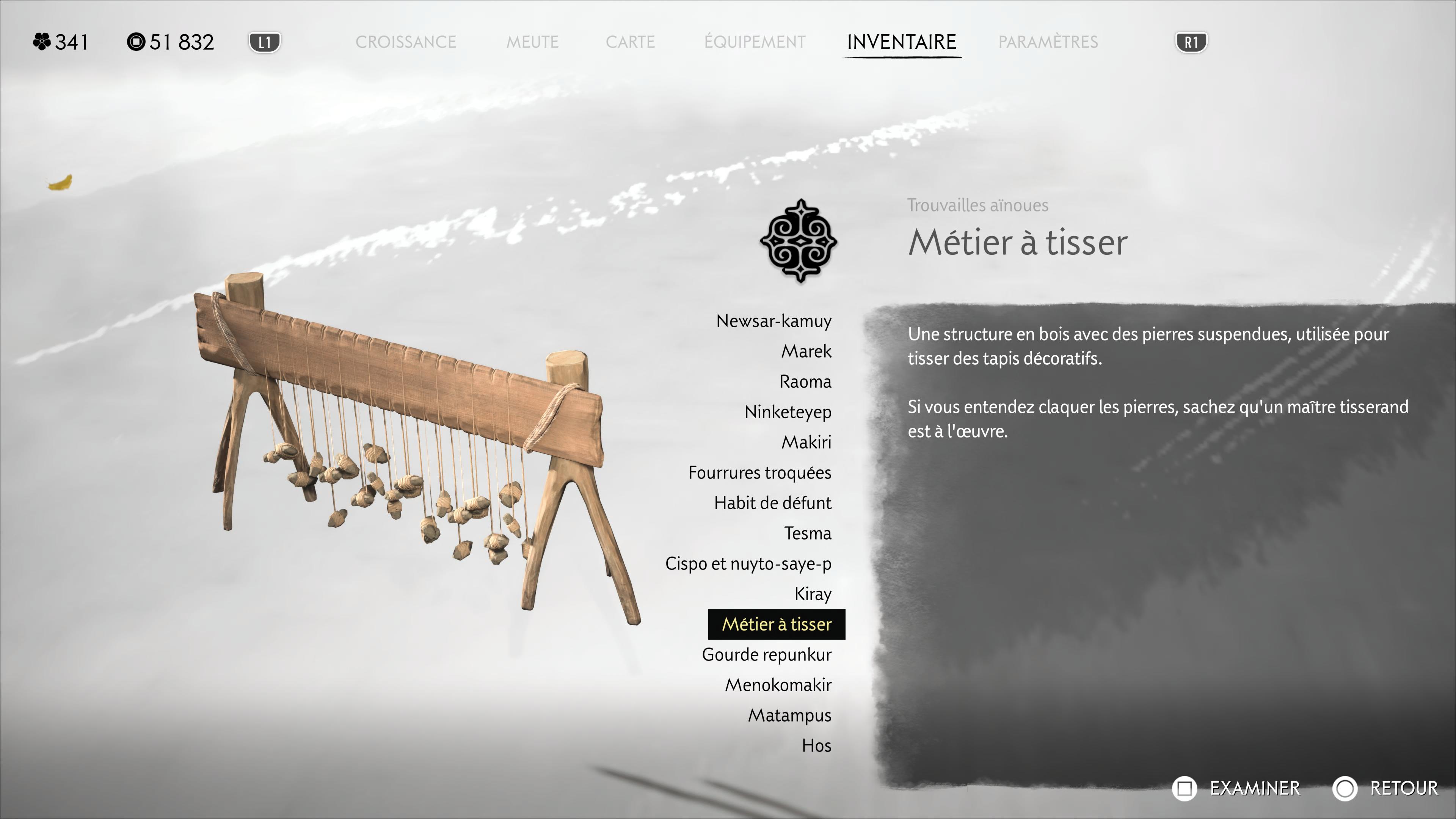 Ghost of yotei artefact ainou metier a tisser 1 145