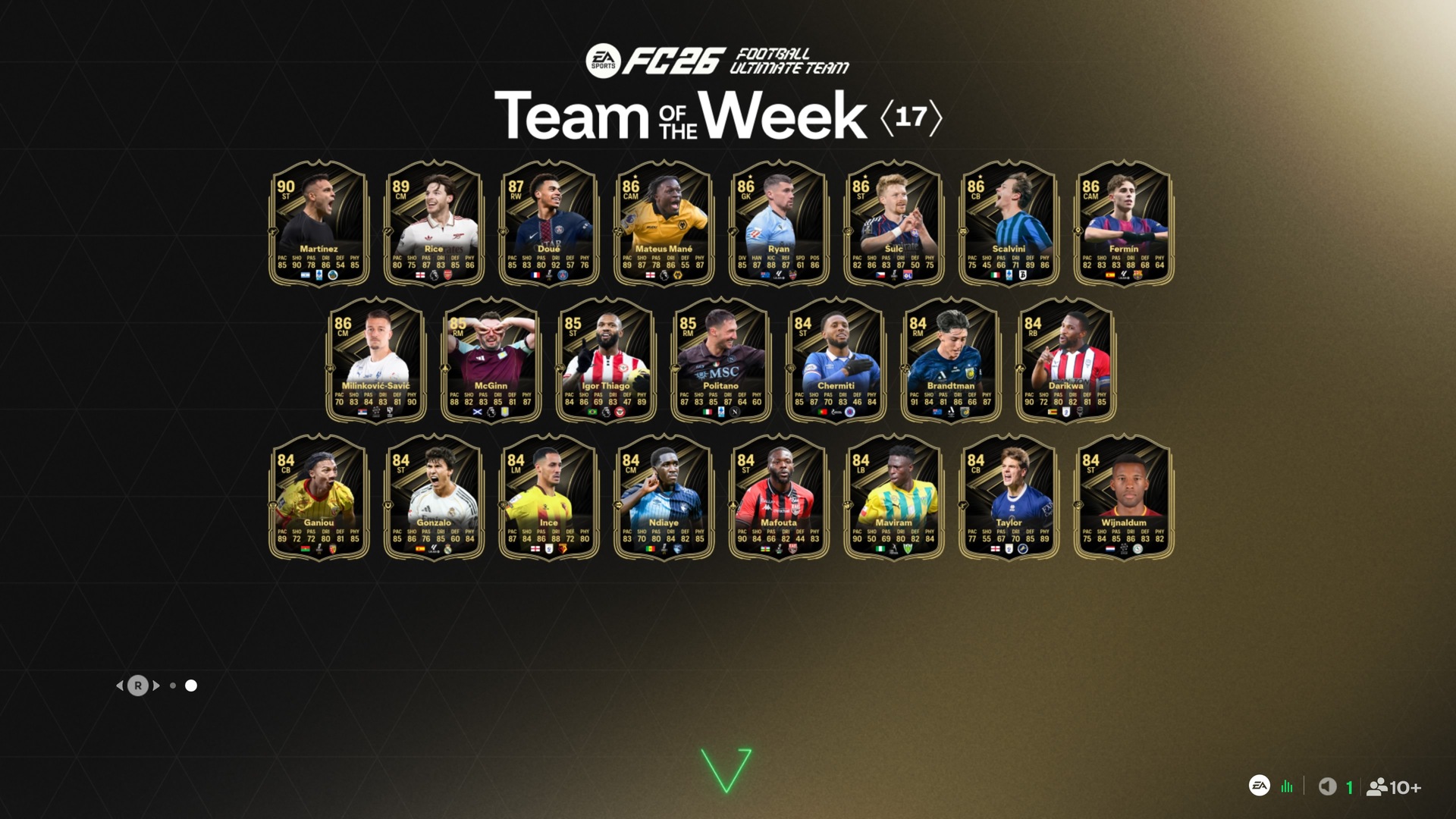 Effectif totw 17 ea sports fc 26