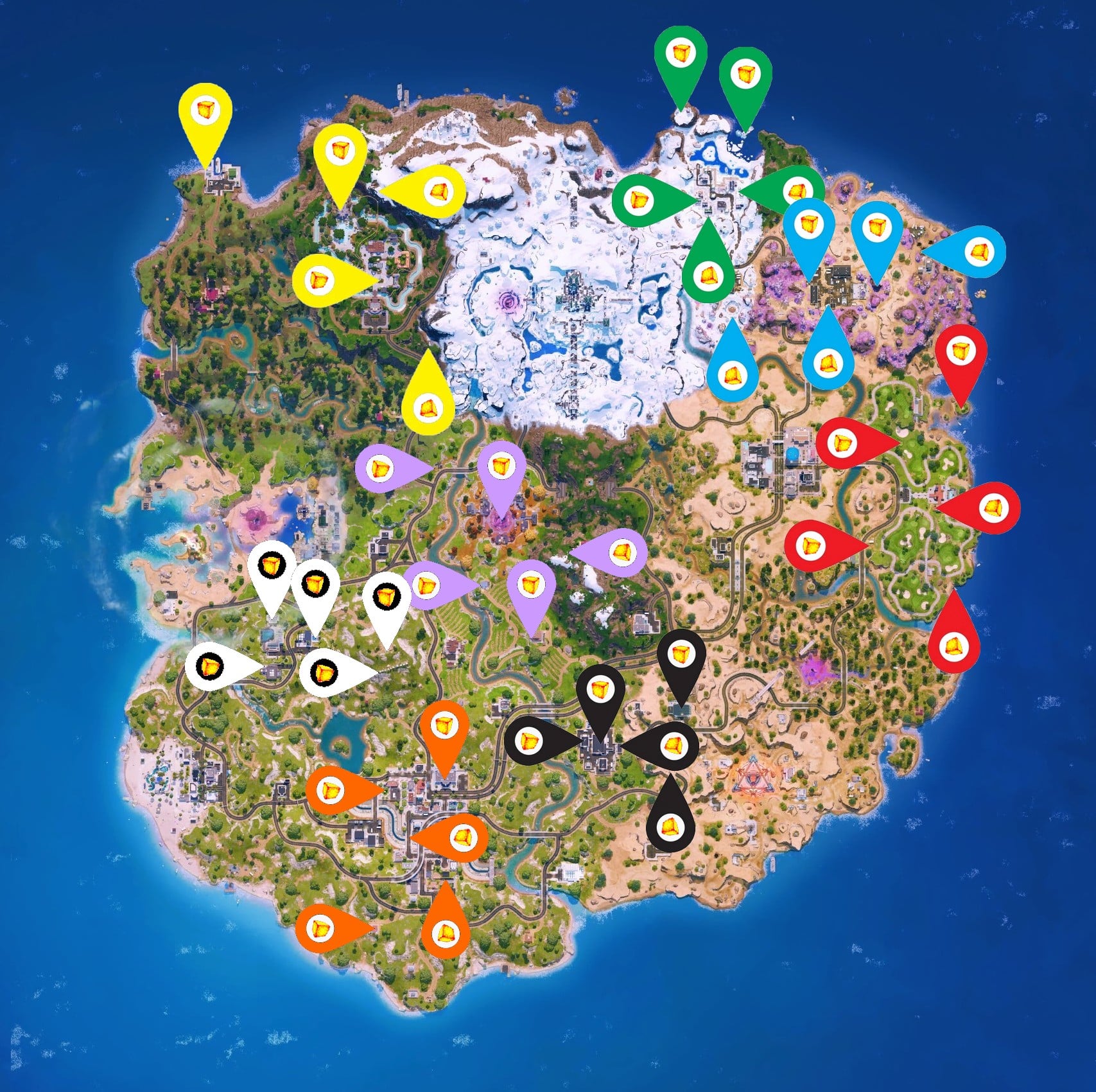 Fortnite carte chapitre 7 saison 2 cubes du chaos partie 1 1