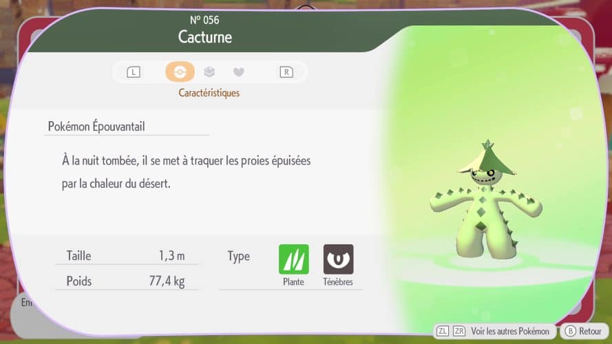 Image d\'illustration pour l\'article : Cacturne – Pokémon Pokopia