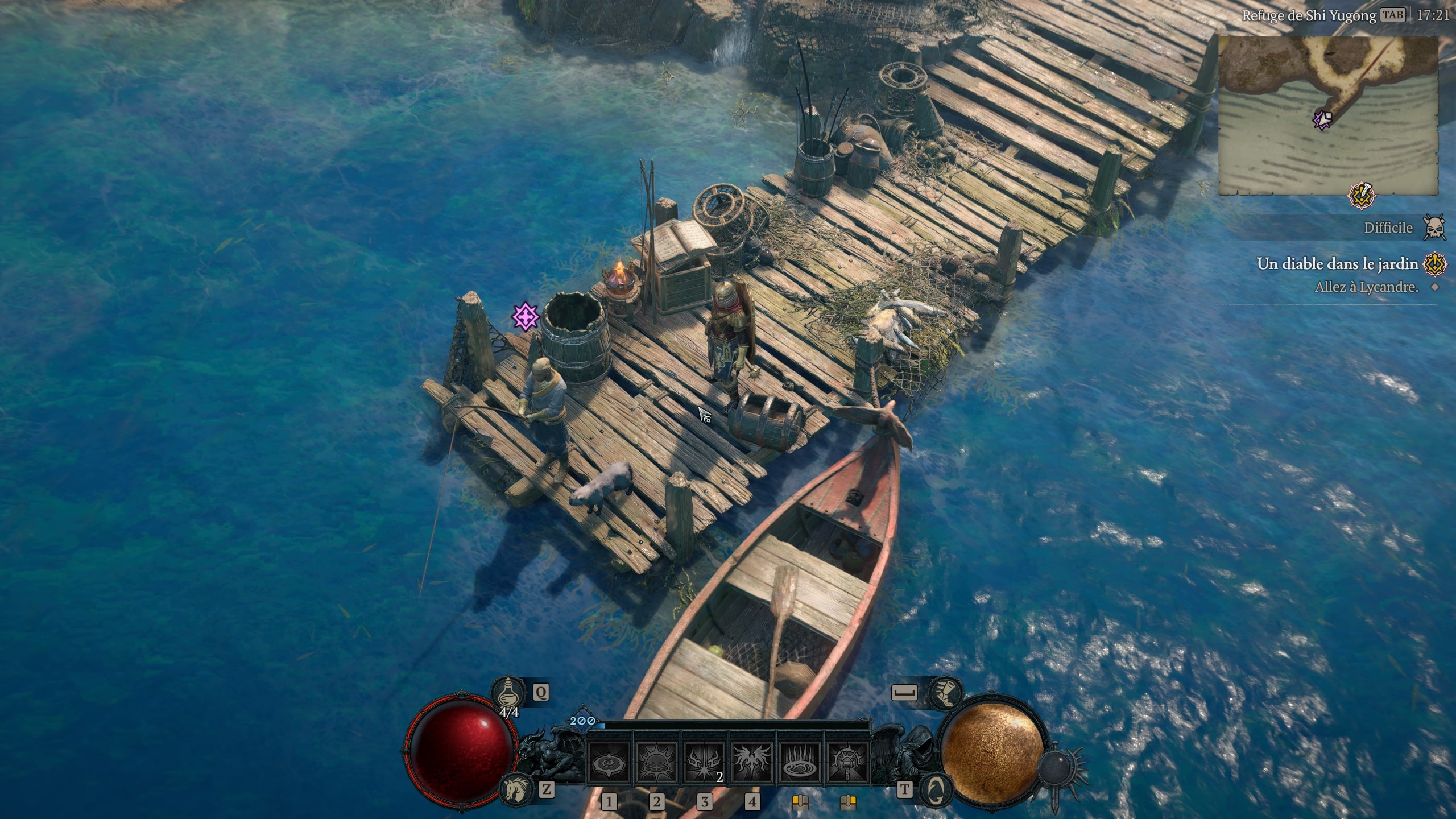 Le pnj pour apprendre la pêche dans diablo 4