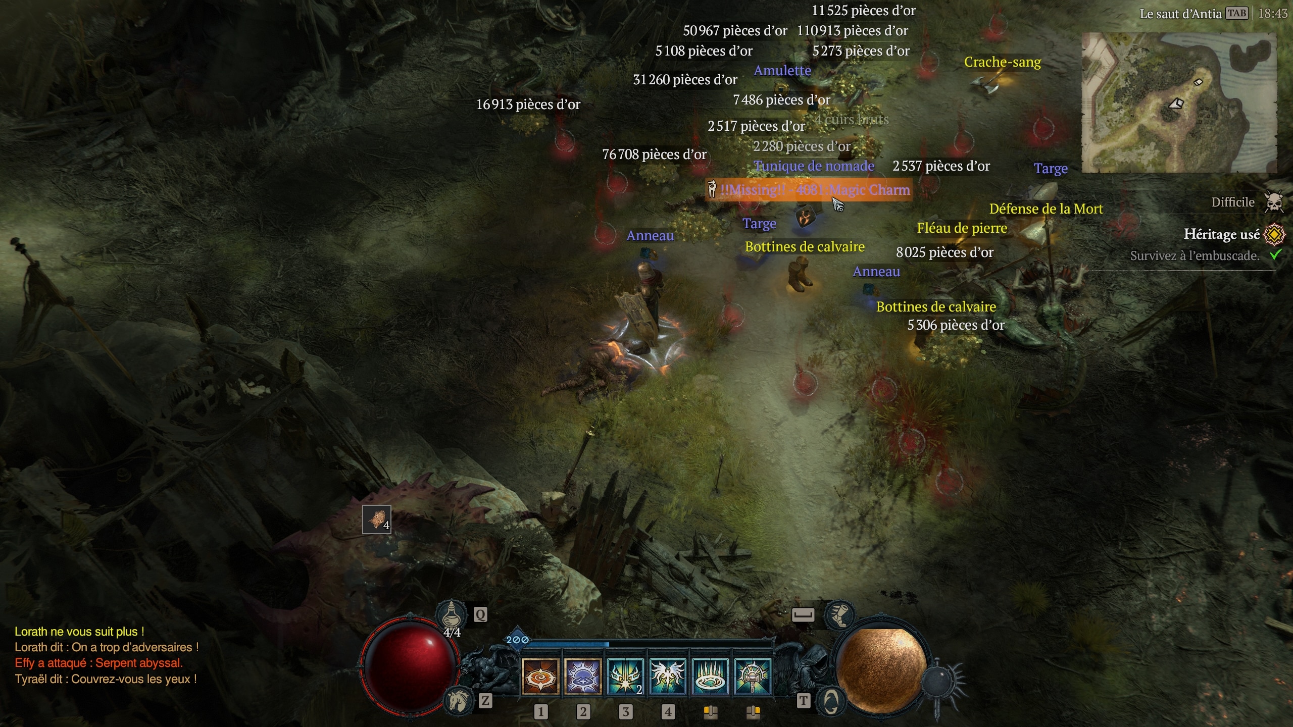 La chute de sceaux et de charmes dans diablo 4