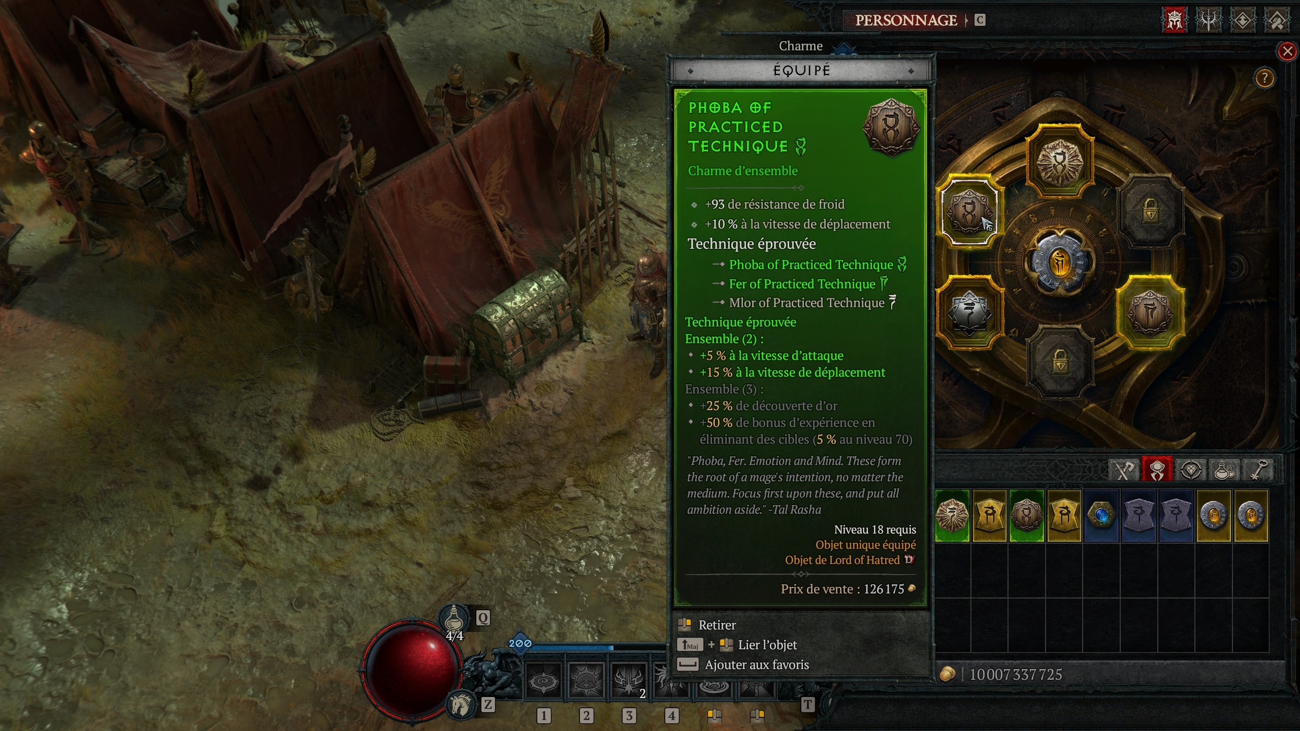 Les effets d'ensemble sur le talisman de diablo 4