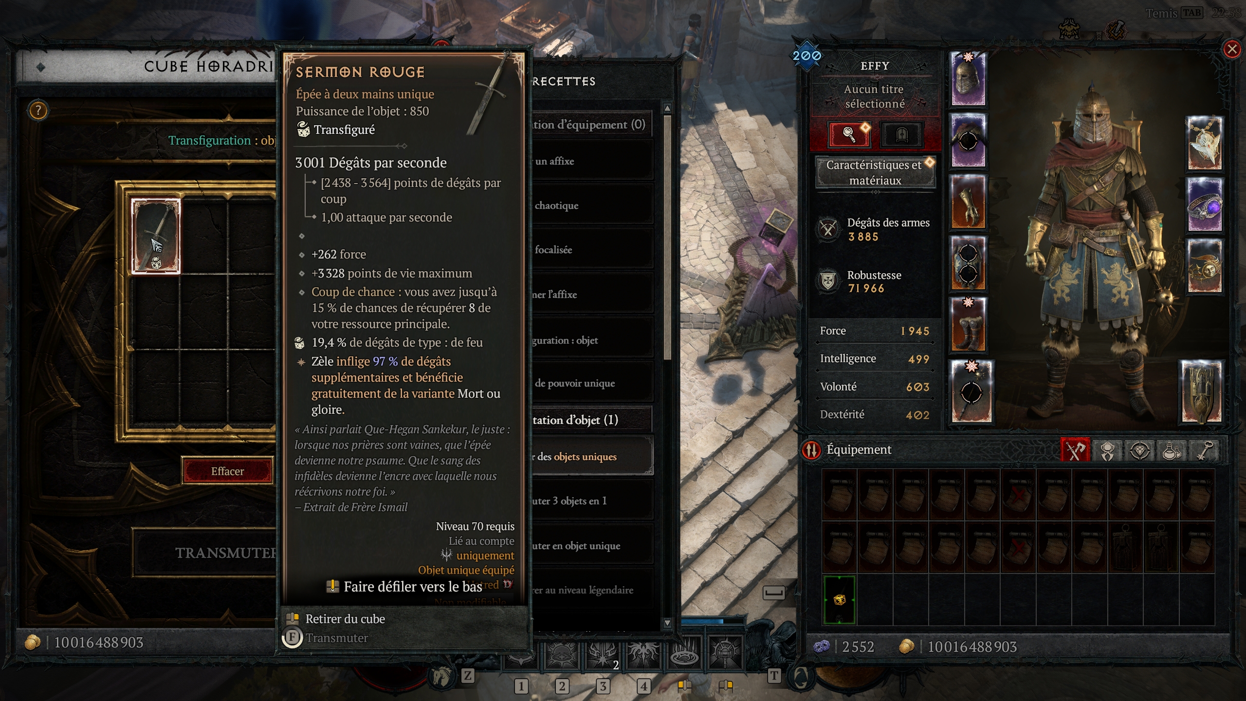 Les effets du cube horadrique dans diablo 4