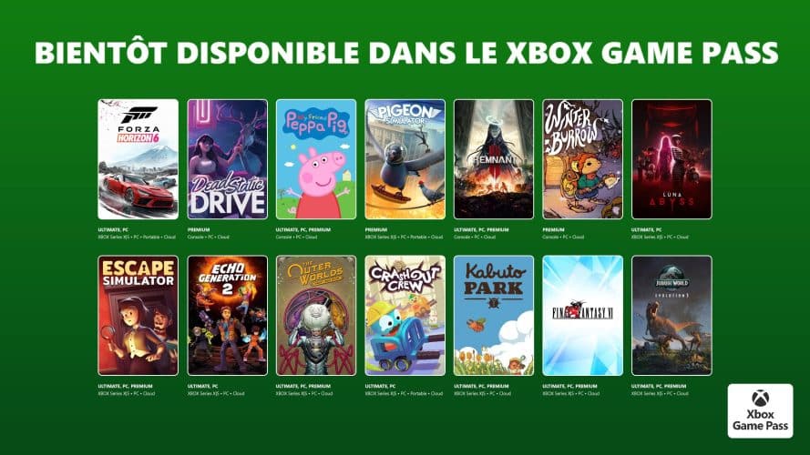 Xbox Game Pass : Forza Horizon 6, FF VI ou encore Jurassic World Evolution 3, voici les jeux ajoutés au service