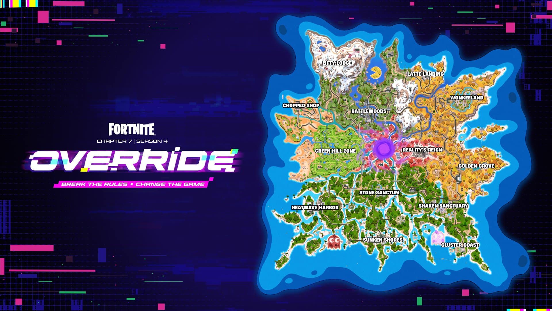 Fortnite chapitre 7 saison 4 map 1 Fortnite chapitre 7 sasion 4 carte