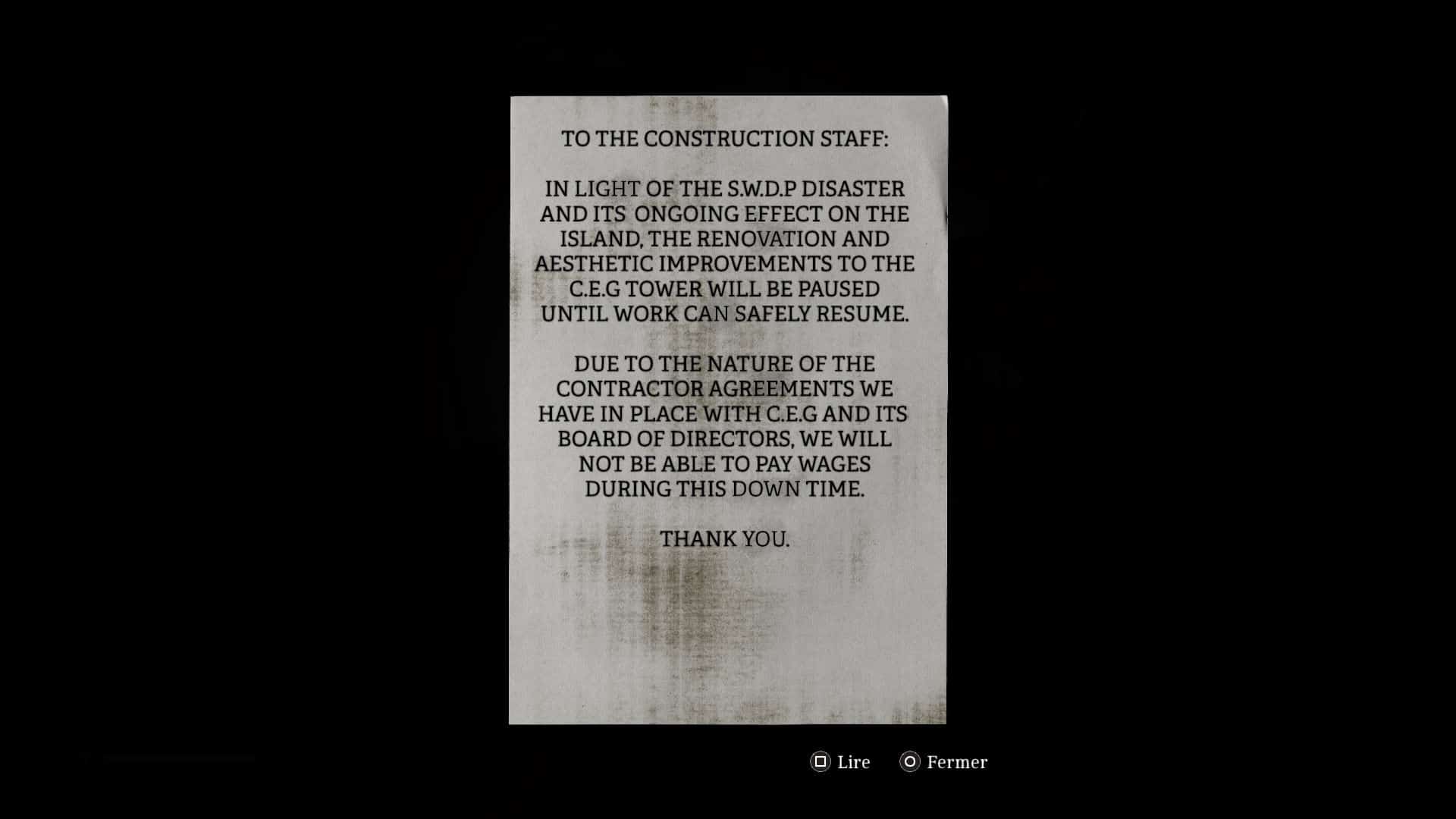 Silent hill townfall avis interruption travaux 03 109 Silent hill townfall avis interruption travaux 03 109