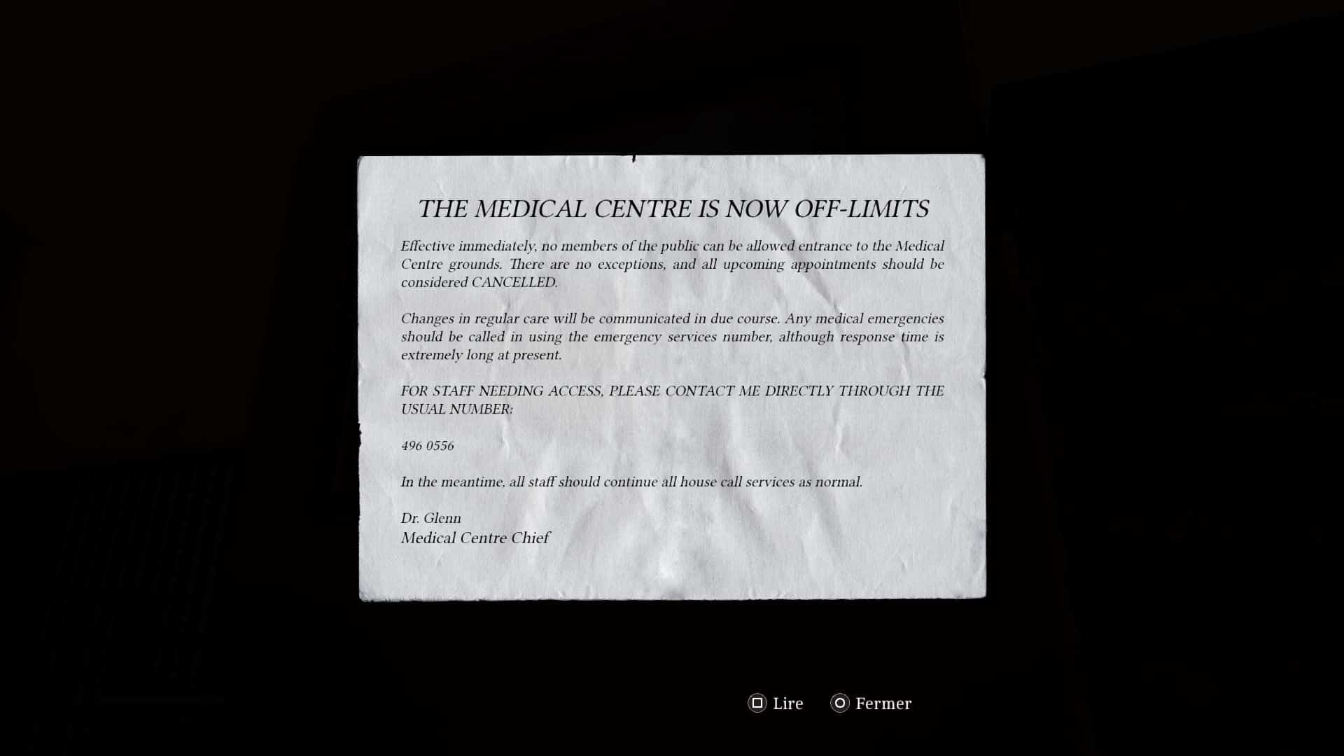 Silent hill townfall note securite medicale 03 6 Silent hill townfall note securite medicale 03 6