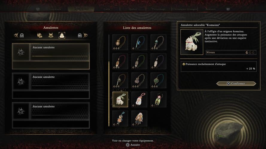 Toutes les amulettes – Onimusha: Way of the Sword